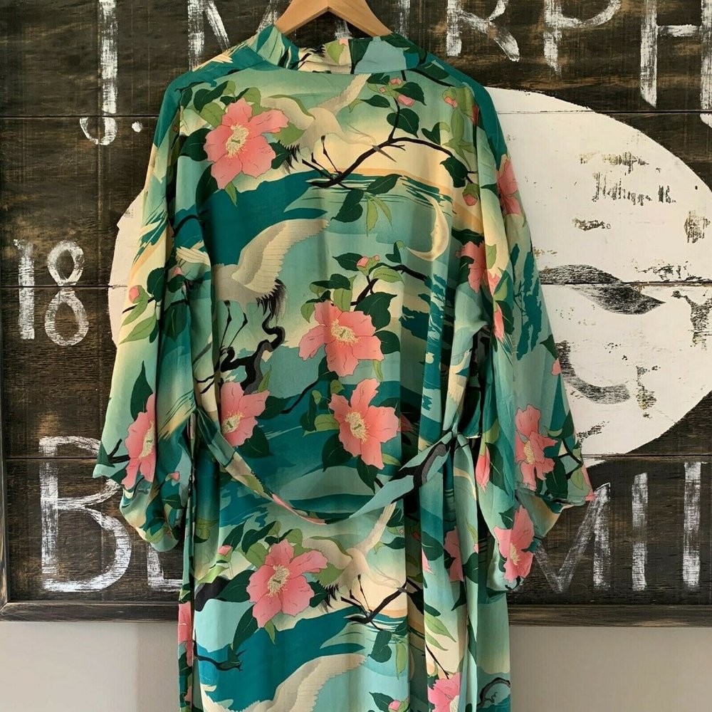 New Boho Nightingale Kimono Maxi Duster Robe - Picture 4 of 9